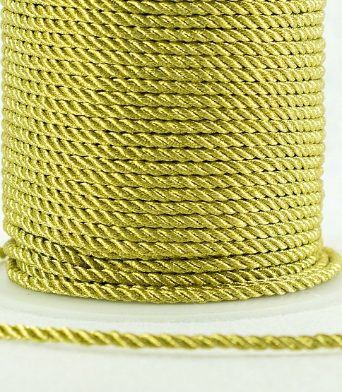 3mm Metallic Cord 50 Mtr Roll Gold - Click Image to Close